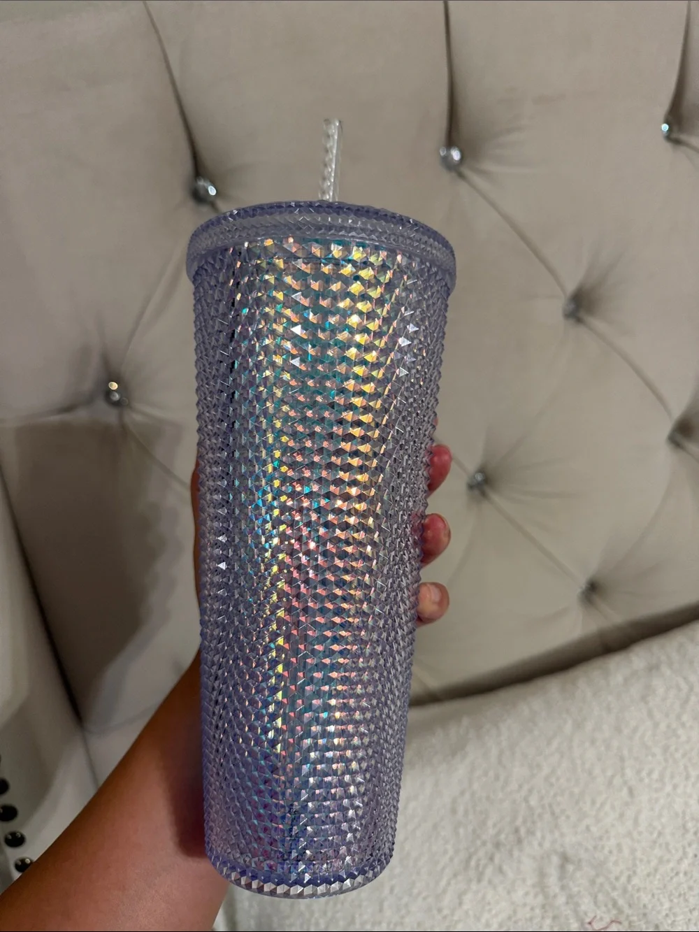 Discontinued Starbucks Studded Iridescent venti straw tumbler new